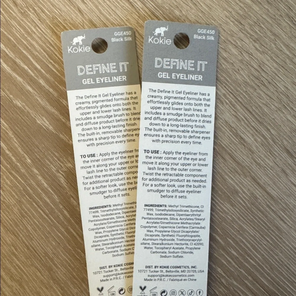 Kokie Define It Gel Eyeliner - Black Silk (2-pack)